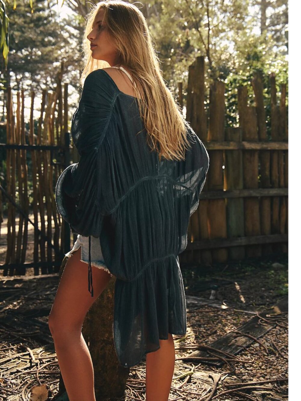 NWT Free People Juliet Duster Women's Tie-Front Long Sleeve Top
